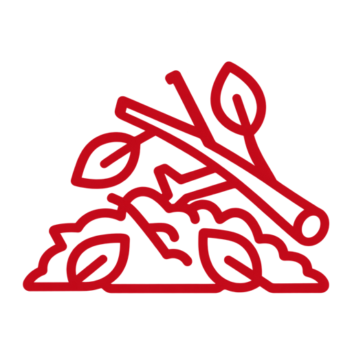 Yard waste and storm debris removal icon